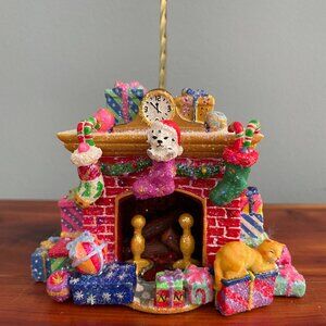 Christopher Radko Night Before Christmas Fireplace Ornament Holder Stand
